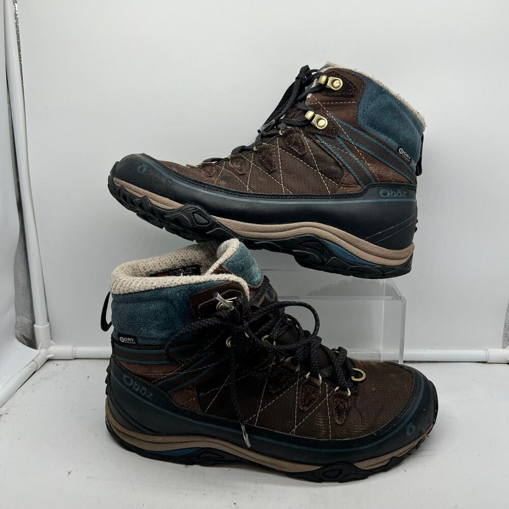 Oboz Boots Womens 9.5 Juniper Mid Waterproof Hiking Brown Hunter Trail Camp Hike
